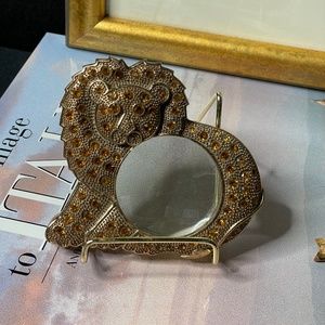 Vintage Jeweled Rhinestone Lion Magnifying Glass